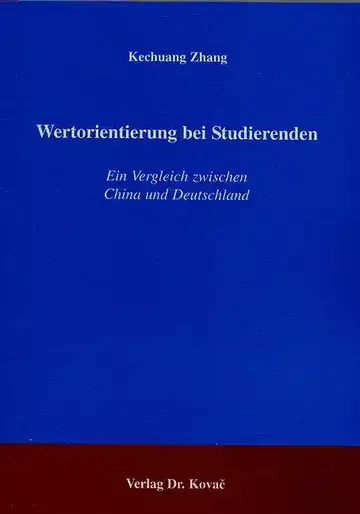Zhang: Wertorientierung bei Studierenden