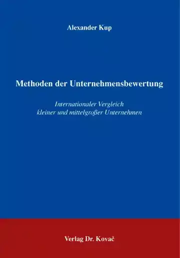 Alexander Kup: Methoden der Unternehmensbewertung