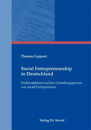 Thomas Leppert: Social Entrepreneurship in Deutschland