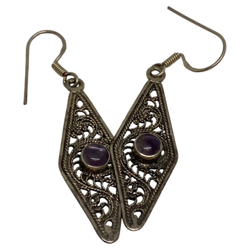 Silberohrring mit Amethyst