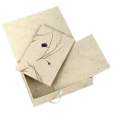 Lokta-Papier -Schreibset – Box mit Blumen