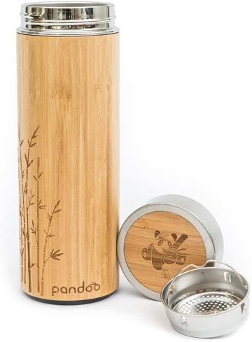 pandoo Bambus-Thermobecher Natur incl. Teesieb
