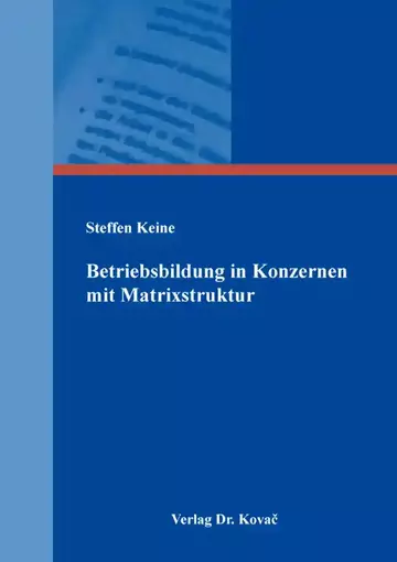 Steffen Keine: Betriebsbildung in Konzernen mit Matrixstruktur