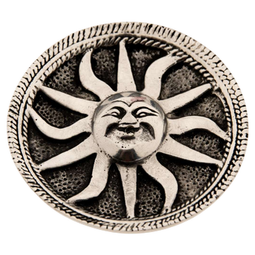  Räucherstäbchenhalter Sonne aus Weißmetall 