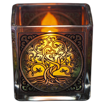Teelichtglas - Shri Yantra 