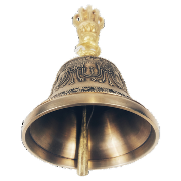 Glocke Lumbini Hell gehämmert – mit  Symbolen – 18x9cm – 416 g