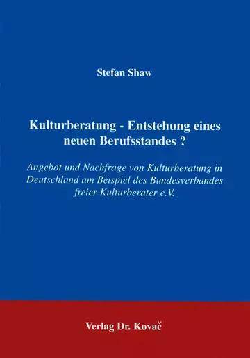 Shaw: Kulturberatung - Entstehung eines neuen Berufsstandes?