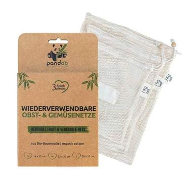 pandoo Obst-& Gemüsenetze 3er Pack