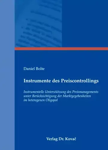 Daniel Bolte: Instrumente des Preiscontrollings