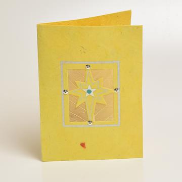 Grußkarte – Weihnachtsmotiv im Quadrat Lokta Papier – versch. Farben – 15,5 x 11cm – 10g