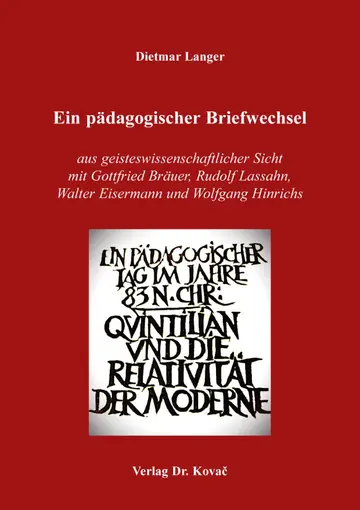Dietmar Langer: Ein pädagogischer Briefwechsel