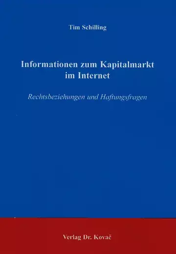 Schilling: Informationen zum Kapitalmarkt im Internet