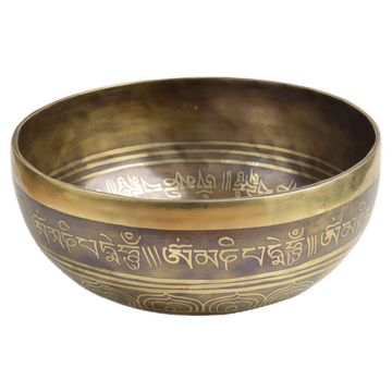 Therapieschale – Koshi – gross gehämmert – mit Mantras und Symbolen – 19x8 cm – 954 g