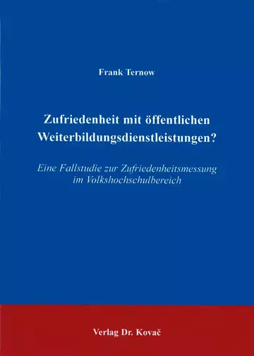 Ternow: Zufriedenheit mit öffentlichen Weiterbildungsdienstleistungen?