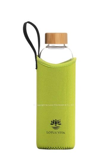 Lotus Vita Glas-Trinkflasche mit Neopren-Hülle 