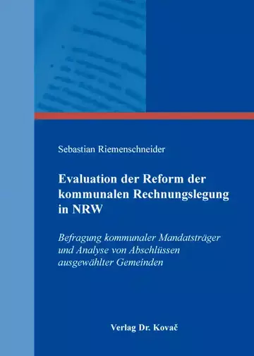 Sebastian Riemenschneider: Evaluation der Reform der kommunalen Rechnungslegung in NRW
