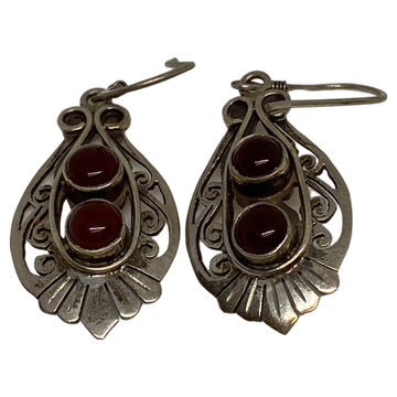 Silberohrring mit Falkenauge 