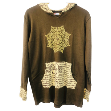 Hoodie Langarmshirt mit Kängurutasche und Mandala – Himalayaks – Exklusive Eigenmarke