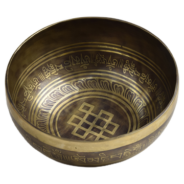 Therapieschale – Koshi – gross gehämmert – mit Mantras und Symbolen – 19x8 cm – 954 g