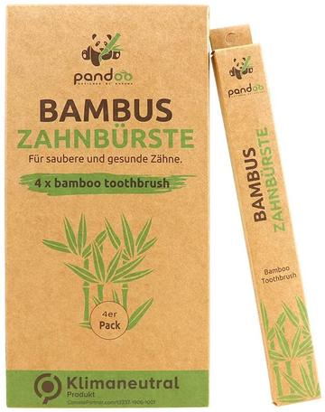 pandoo Bambus Zahnbürste 4er Set