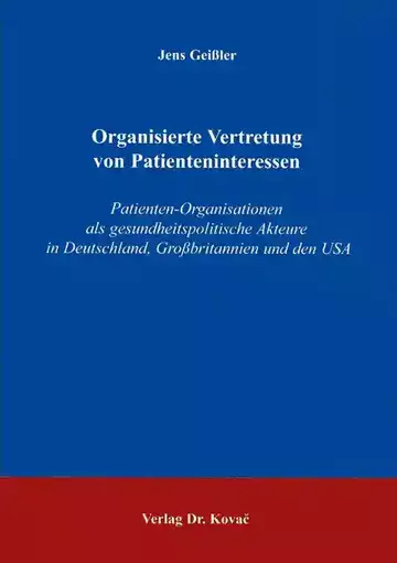 Jens Geißler: Organisierte Vertretung von Patienteninteressen