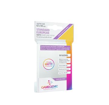 MATTE Standard European-Sized Sleeves 62 x 94 mm • Clear | Farbcode Purple - GAMEGEN!C | Artikelnummer: 4251715403112