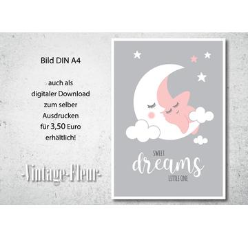 Kinderzimmer Poster A4 /A3, Mond und Stern  |  | Artikelnummer: 118655155