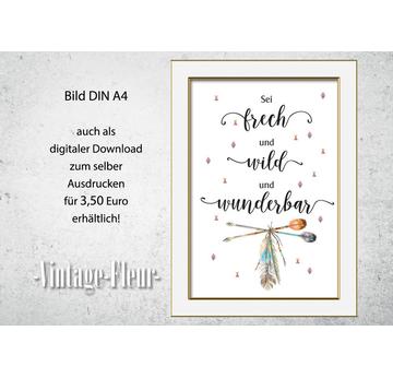 Kinderzimmer Wandbild A4 / A3, Sei frech  |  | Artikelnummer: 117732619