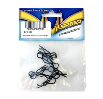 Karosseriesplinte 1/8 schwarz H-SPEED 5x links, 5x rechts |  | Artikelnummer: HSPX059