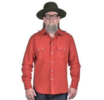 Cowboy Shirt | Cotton Linen | International Orange | Artikelnummer: 1140-3537-6671