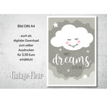 Kinderzimmer Wandbild A4 / A3, Sweet dreams  |  | Artikelnummer: 117732915