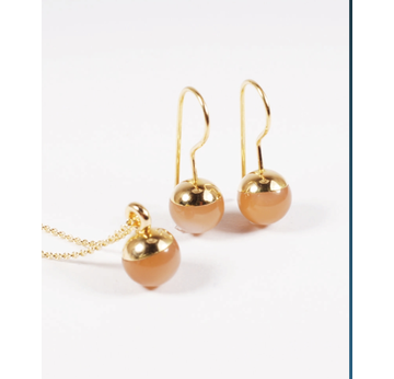 Ohrhänger Sphere mit apricot Mondstein  |  | Artikelnummer: 356778990099