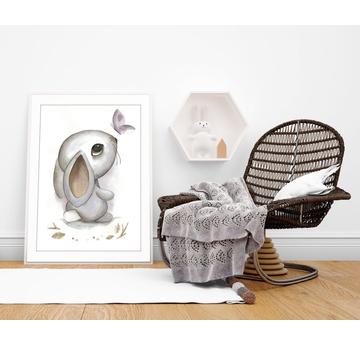 Kinderzimmer Poster Wandbild DIN A4 / A3, Hase   |  | Artikelnummer: 120690627