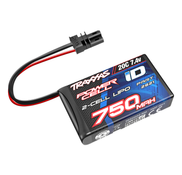 Traxxas LIPO POWER CELL 750MAH 7,4V 2S 20C  MIT ID-STECKER (FÜR 1/18 TRX-4M) | z.b. für TRX TM-4 | Artikelnummer: TRX2821