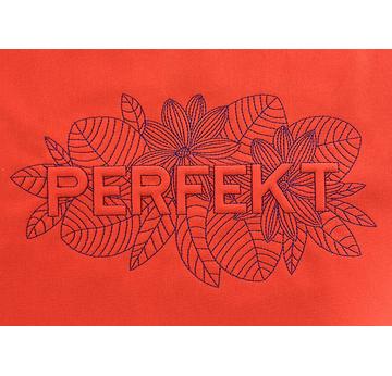 „Perfekt“ Trapunto Schriftzug | Mustergr. 129 mm x 240 mm | Artikelnummer: 2304-0687-3656