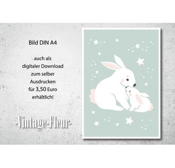 Kinderzimmer Wandbild, Poster A4/A3, Hase  |  | Artikelnummer: 119140059
