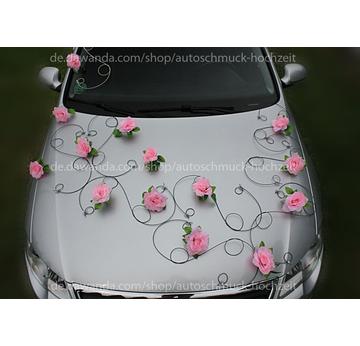 Blumenschmuck Weiss Hochzeitsauto Schwarz Pink  |  | Artikelnummer: 95791239