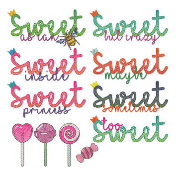 Sweet Stickdatei | 13 x 18 cm und 10 x 10 cm Stickrahmen | Artikelnummer: 8044-1461-8805