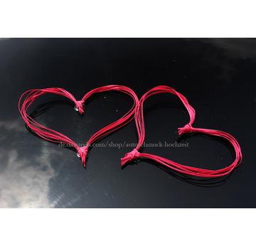 Zwei Rattan Herzen Rot Schmuck für Hochzeitsauto  |  | Artikelnummer: 127185015