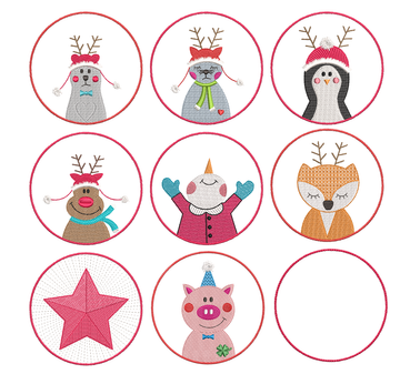 Schneekugel MugRugs ITH | 13 x 18cm Stickrahmen | Artikelnummer: m28
