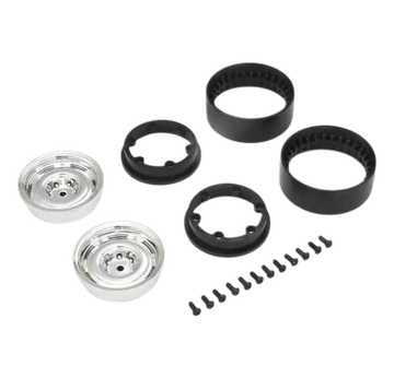 Felgen Dish Bead-lock Kyosho KC10 (2) Chrome 1.9 inches | z.b. für :Kyosho KC10 Toyota Land Cruiser 60 Crawler 4WD | Artikelnummer: K.CLH001SC