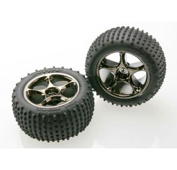 Traxxas ALIAS REIFEN AUF TRACER 2.2 FELGEN SCHWARZ-CHROM HINTEN TRAXXAS BANDIT (TSM-RATED) | z.b. Bandit® VXL | Artikelnummer: TRX2470A