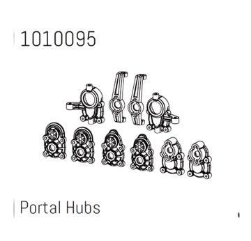 Portal Hub Set - PRO Crawler 1:18 Absima #1010095 | z.b. für :CR-18 | Artikelnummer: AB1010095