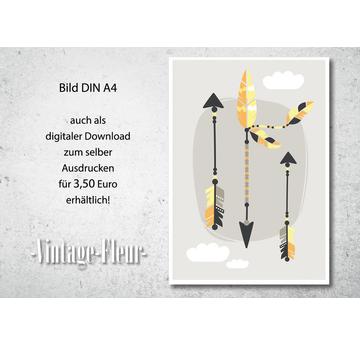 Kinderzimmer Wandbild, Poster A4 / A3, Pfeil  |  | Artikelnummer: 119139943