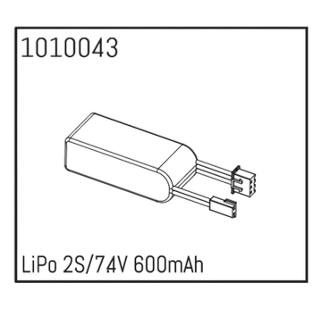 LiPo 2S/7.4V 600mAh Absima #1010043 | Für 1/18 Modelle von Absima  | Artikelnummer: AB1010043