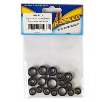 H-Speed KUGELLAGERSATZ MIT GUMMIDICHTUNG, GEÖLT, ROSTFREI (21) H-SPEED FÜR TRX 4X4 RUSTLER, SLASH, STAMPEDE, HOSS | z.b. für : Traxxas Slash 4x4  | Artikelnummer: HSPB013