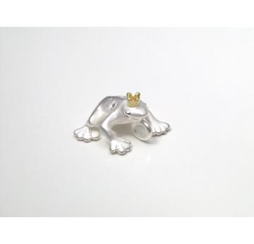 Frosch Anhänger klein Silber mit Krone Gold |  | Artikelnummer: 14671497