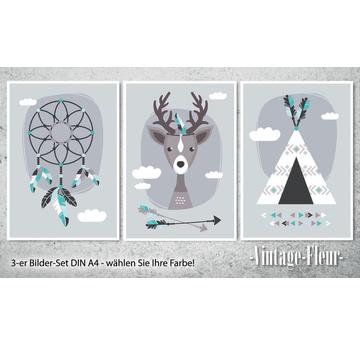 3-er Set Poster Bilder Kinderzimmer A4 / A3  |  | Artikelnummer: 119539439