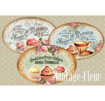 3 x A4 Cupcake Etiketten -E006- Digital download  |  | Artikelnummer: 59143351