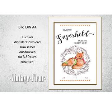 Kinderzimmer Wandbild A4 / A3, Superheld  |  | Artikelnummer: 117731211